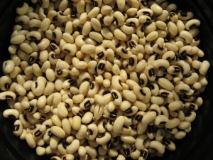 Fabaceae black-eyed peas in a pot