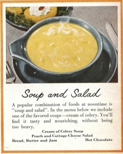 Portion of an advertisement from 1951 for Campbells soup